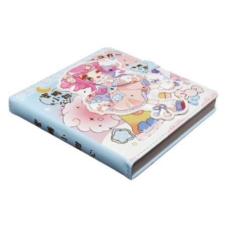 Gift notebook, A6, 132 sheets, color block, with a stream on a magnet, PVC cover, "anime", mix-5