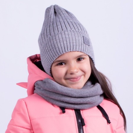 Children's hat, gray color, size 52-56