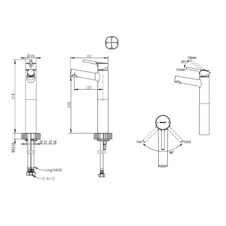 Bravat Palace F1172217CP-A-RUS sink mixer, high one-rod, chrome-1