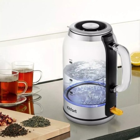 Electric ketter KitFort KT-6193, glass, 1.7 l, 2200 watts, metallic-4