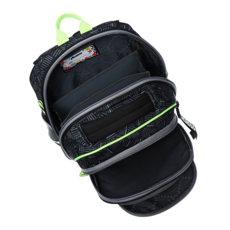 School backpack 40x33x15cm, ergonomic back, Across 410, gray/green-7