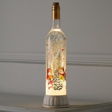 LED figure “Bottle with snowmen” 9 × 35 × 9 cm, plastic, AAX3 batteries (not in the kit), USB, glow warm white
