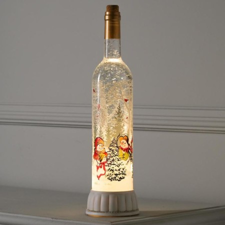 LED figure “Bottle with snowmen” 9 × 35 × 9 cm, plastic, AAX3 batteries (not in the kit), USB, glow warm white