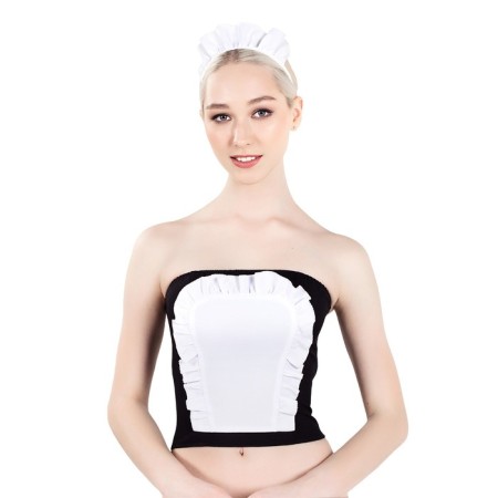 The upper part of the maid costume, Pecado BDSM, corset, headdress, black and white, 42-1