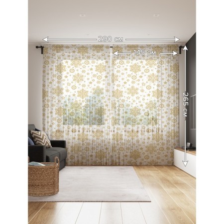 Photo "Golden Snowflakes", size 145x265 cm, 2 pcs-1