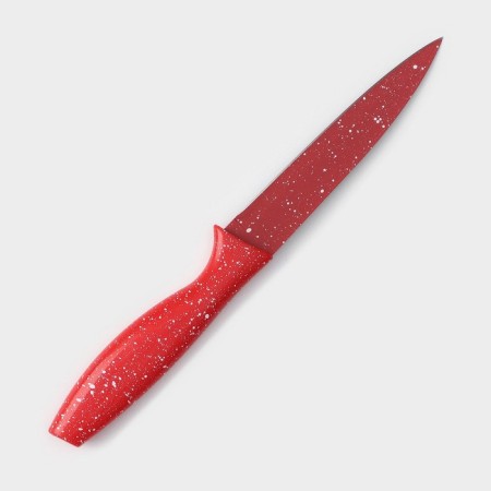 A knife with an anti -wagoning coating of the “marshmallow”, universal, blade 12.5 cm, red color