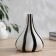 VAZA Ceramics Table "Picasso" (manual painting) wide stripes, 19x14 cm, black and white