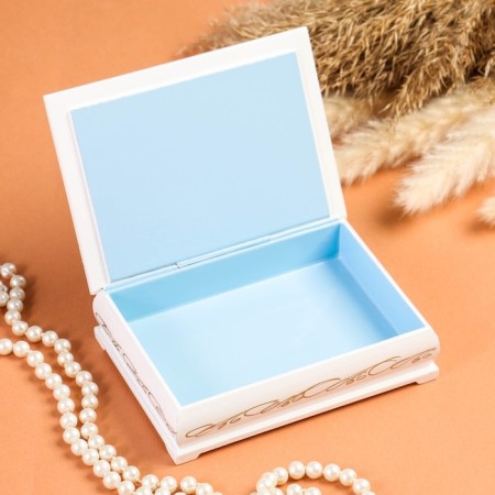 Casket "Tender Roses", white, 10 × 14 cm, lacquer miniature-1