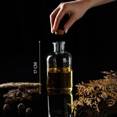 Glass bottle for sauces and butter with a cork lid "Parfa", 550 ml, 8 × 17 cm-1