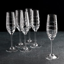 A set of crystal glasses for champagne 