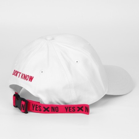 Women's cap YES/No, with tape, white color, rr 56-6