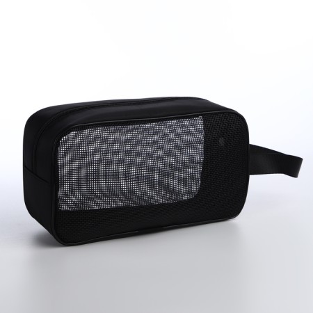 Cosmetic bag with lightning, black color