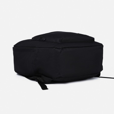 Young backpack from textiles on lightning, 3 pockets, black color-4