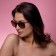 Sunglasses Wayfarer. Matte frame, metal strokes with inserts, mix, 14.5*13.5*4.5cm