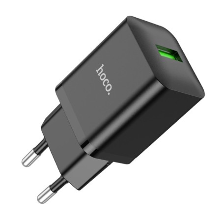 Network charger Hoco N26, 1 USB, 18 W, Qc, Black