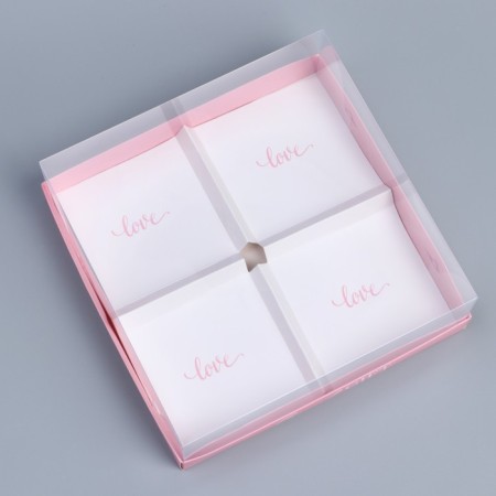 Confectionery box for mousse cakes "Love", 17.8 x 17.8 x 6.5 cm-1