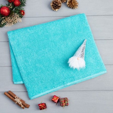 Gift towel with a toy Ethel "Dwarf" 50x90 cm, turquoise color, 100% cotton, 320g/m2-1
