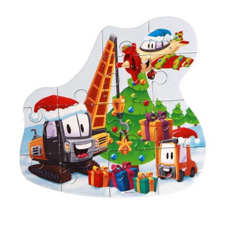 New Year's wooden puzzle "New Year! New Year's cars "-3