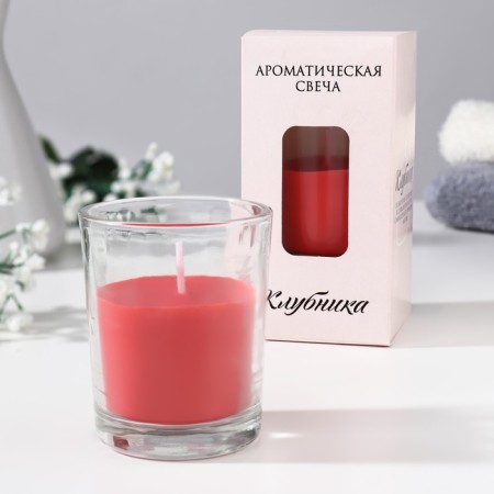 Aromatic candle in a glass "Nyud", 5x6 cm, strawberries