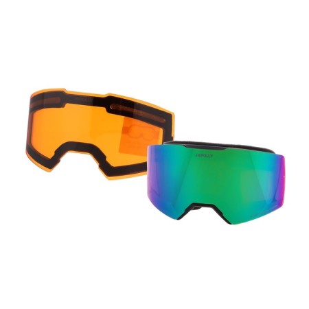 Premium mask glasses, for motorcycle, removable two-layer glass, two colors orange, green-1