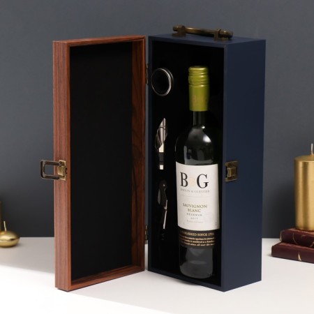 Casket Wood for a bottle "Winel" 3 objects 36.5x15.5x11 cm-4