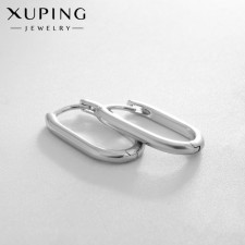 Earrings Metal Xuping oval, silver color