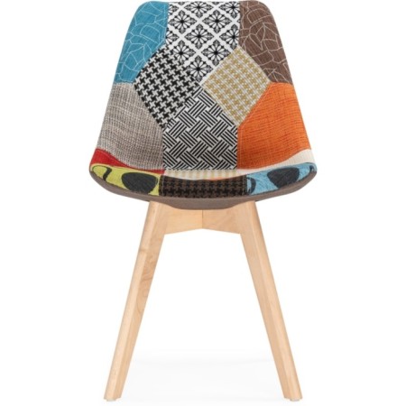 Wooden stool Mille Buka/Fabric, Natural/Color 49x60x83 cm-1