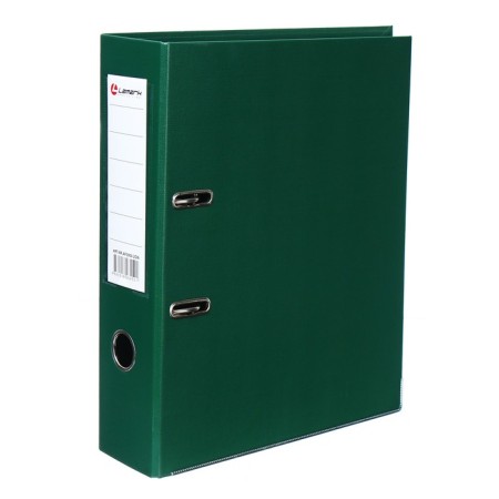 A4, 75 mm, Lamark, PVC, double-sided coating, metal edging, pocket for a spine, collected, green/green-1