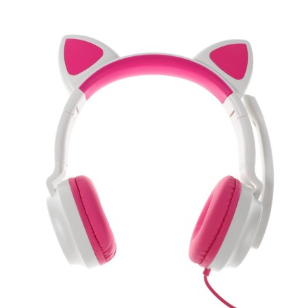 Headphones Quumo Game Cat White, Game, microphone, USB+3.5 mm, 2m, white/pink-3