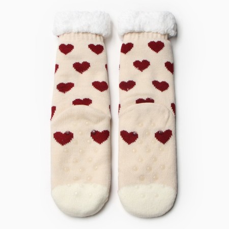 Women's socks with fur art.a39, pink color/wolf rr 36-40-2