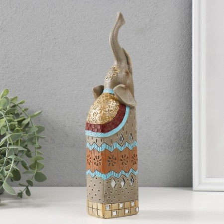 Souvenir Polystone "Gray Elephant upward" 5.5x6x27 cm-2