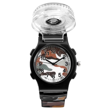 Watch is a beer, "camouflage", d-3.5 cm, silicone strap l-21.5 cm
