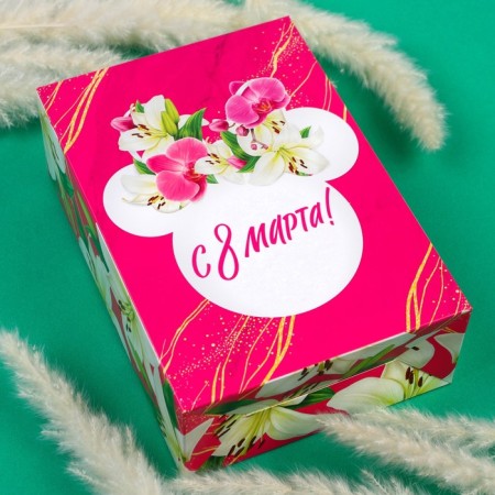 Gift box, folding "March 8" 16x23x7.5 cm, Minnie Mouse-2