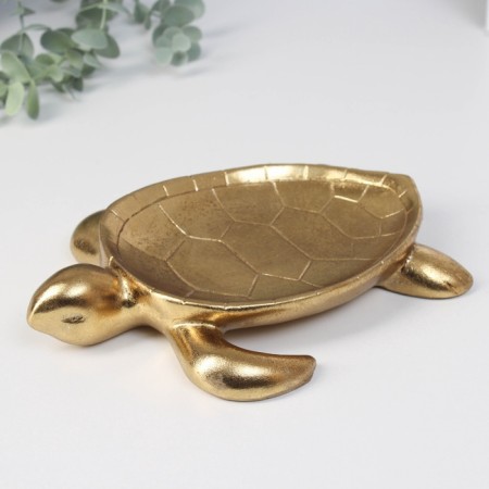 Souvenir Polystone stand "Golden Turtle" 21.8x17x4.5 cm-4
