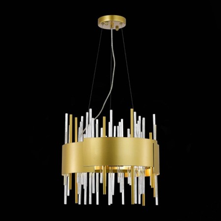 Suspended chandelier ST LUCE. SL1633.203.08. Olvera. 8x40 watts, E14, 40x40x37 cm, matte gold color-1