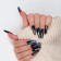 Poaring Failure Nails, 12 pcs, with adhesive plates, ballerina shape, black
