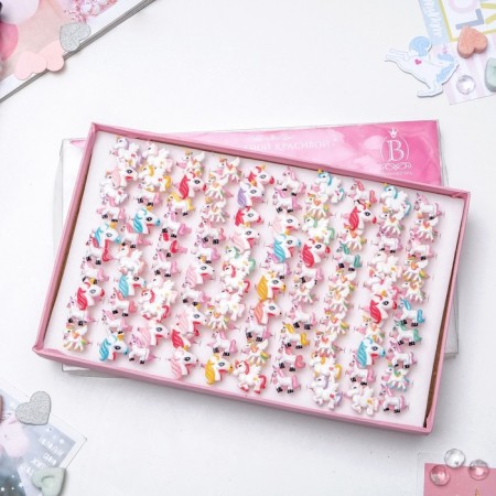 Children's ring "chosen" unicorns, color mix, dimensionless-3