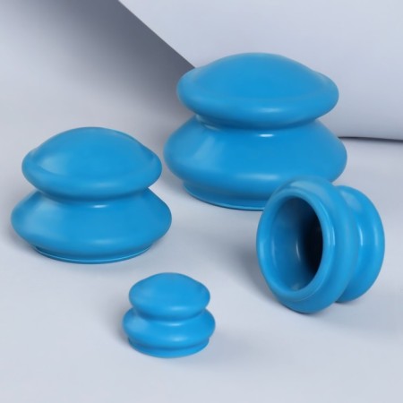 A set of vacuum cans for massage, rubber, d 10/8/6/4 cm, 4 pcs, color blue-4