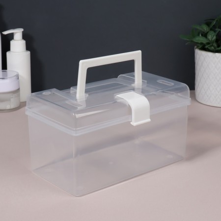 Organizer with a 1 Sectic lid 19.5*12*11cm transparent/Bel V/u UKL QF-5