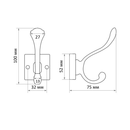 Furniture hook Cappio Eternity, two -rod, black-7
