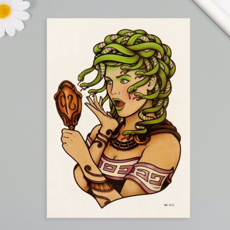 Tattoo on the body color "Medusa Gorgon" 26.1x14.6 cm-1