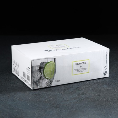 Set of glass glasses Diamond, 275 ml, 6 pcs-1