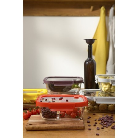Smart Solutions baking and storage container, rectangular with separators, 1 l, red color-6