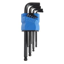 A set of keys of the hexagonal tundra Black, elongated. with a ball, CRV, 1.5 - 10 mm, 9 pcs.
