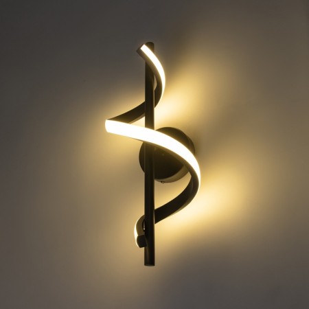 Sconces "curl" Led 3000k black 40x12x12cm-2