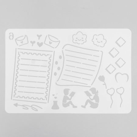 Stencil "Literary date" with lines 17.4x26 cm