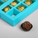 Box for 9 sweets with a shell, blue, 13.7 x 13.7 x 3.5 cm