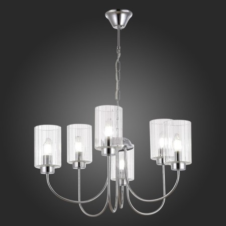 Suspended EVOLUCE lamp. Sle1127-103-06. Tilda. 6x40 watts, E14, 65x65x37 cm, chromium color-4
