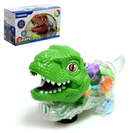 Dinosaur "Tyrannosavr", works on batteries, light, green color