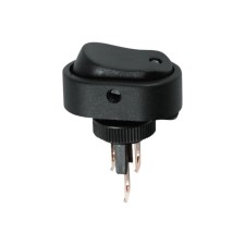 Выключатель клавишный 12V 30А (3с) ON-OFF черный ОВАЛ с желтой LED подсветкой (RWB-523, ASW-20D)